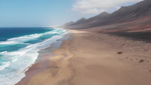 Aerial view of Cofete Beach, Fuerteventura