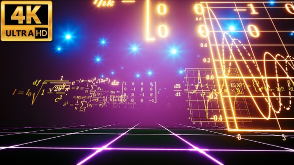 Glowing Math Formulas 4k