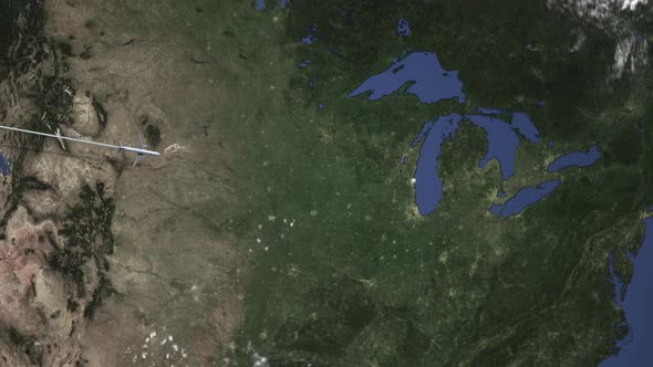 Airplane Flying To Milwaukee USA alt