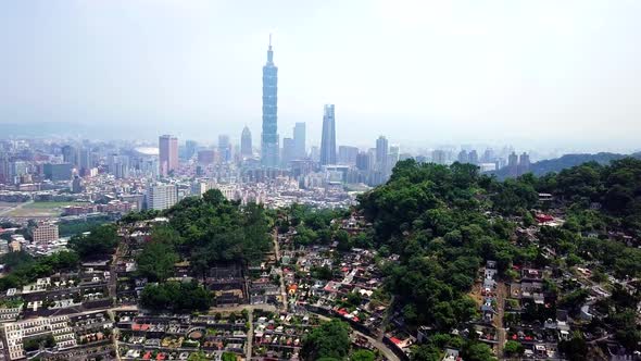 Aerial view of taipei city