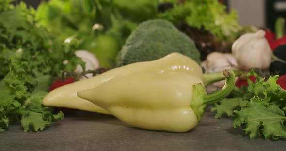 Fresh Paprika and Vegetables on the Table