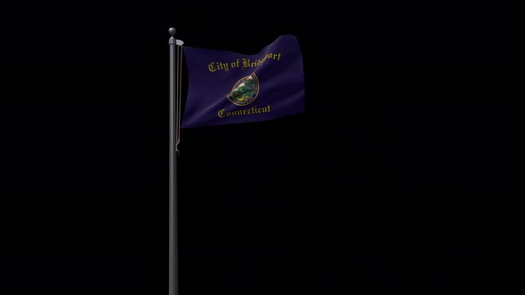 Bridgeport City Flag With Alpha 4K