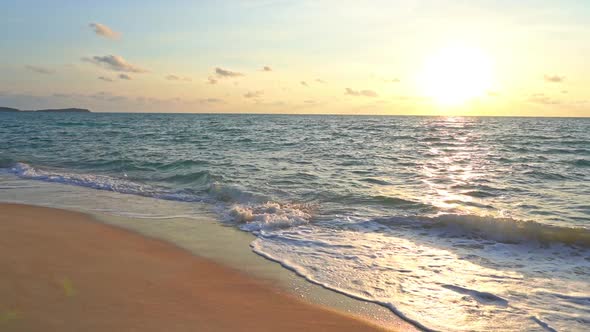 Beautiful sunset on the tropical beach and sea