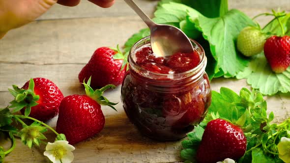 Strawberry Jam in a Jar