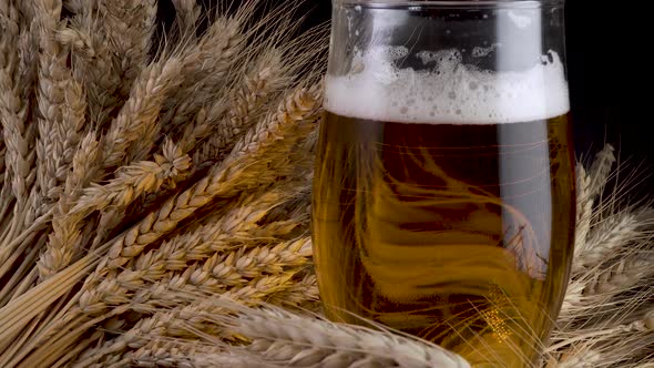 Beer with Foam and Wheat