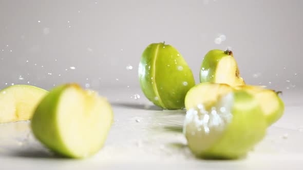 Green Apple Break on Slices