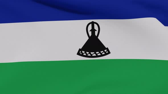 Flag Lesotho Patriotism National Freedom Seamless Loop