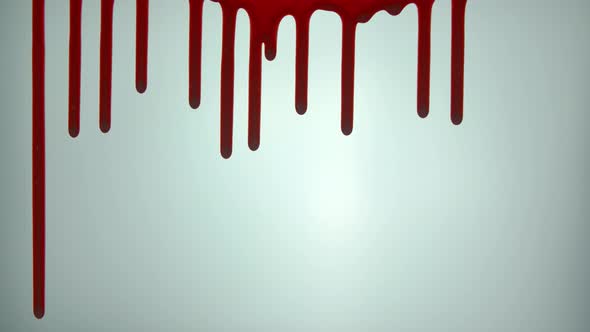 Blood Oozing on White Background Leaving Scary Blood Marks