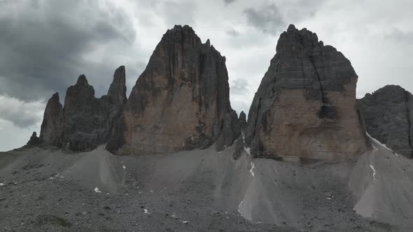 Beautiful cloudy day in Dolomites mountains