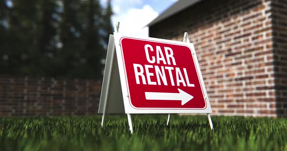 Car Rental Yard Sign - 4K