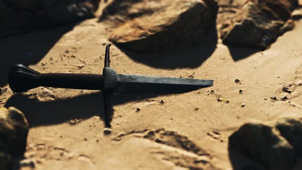 Retro Sword on Sand Beach alt
