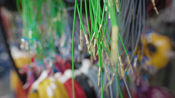 Colored Wires in a Workshop for the Production of Car Wiring