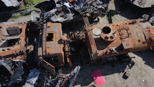 War in Ukraine  Destroyed Military Hardware in Bucha