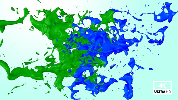 Green & Blue Mixed Color Stream Splash Collision alt