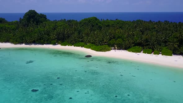 Aerial drone seascape of sea view beach time by clear ocean and sand background