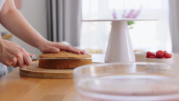 Woman Cooking Food and Baking on Kitchen at Home