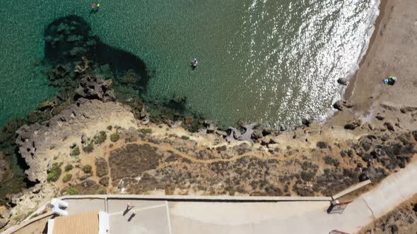 Aerial View of St Nicholas Beach and Church, Zakynthos, Greece