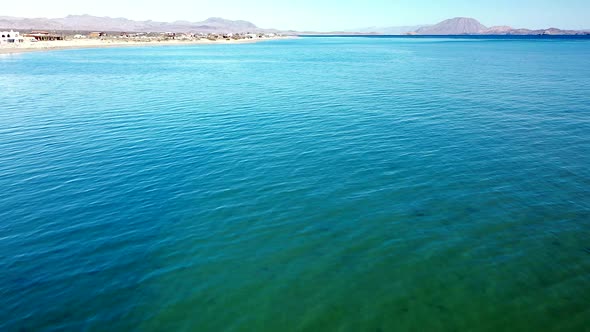 Calm Waterscape Of Bahia De Los Angeles In The State Of Baja California, Mexico. aerial