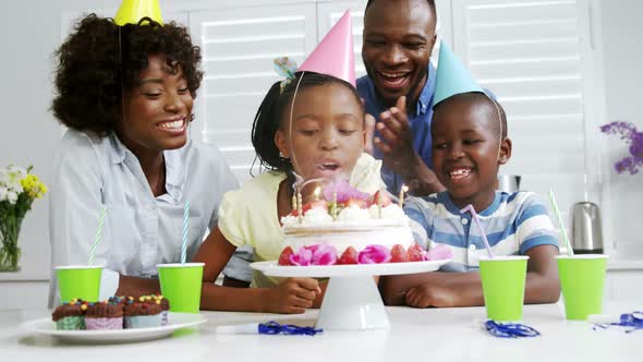 Family celebrating birthday