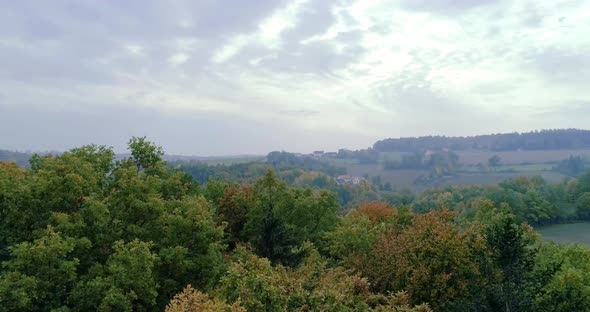 Beautiful drone video above the surroundings of Regensburg