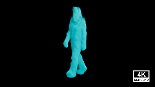 Walking Aqua Color Smoke Man