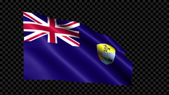 Saint Helena Flag Blowing In The Wind