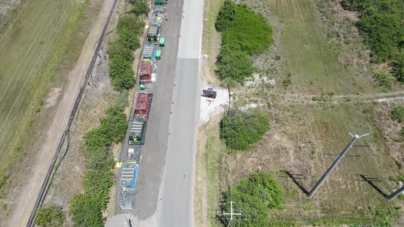 emergency industrial equipment surrounding the Piney Point phosphate industrial cleaup site