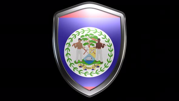 Belize Emblem Transition with Alpha Channel - 4K Resolution