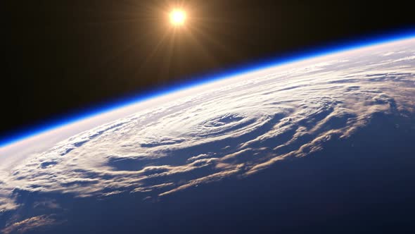 Sunrise Over A Big Hurricane