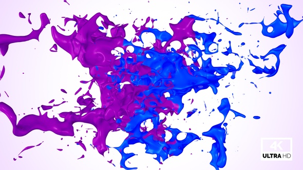 Blue & Purple Mixed Color Stream Splash Collision