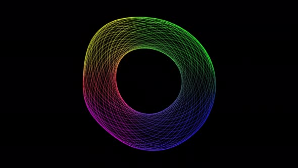 Abstract colorful geometric line moving. Colorful circle waving 4k. Vd 214