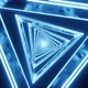 Rotating triangular tunnel with neon lines. Design. Triangular tunnel with neon lines - VideoHive Item for Sale
