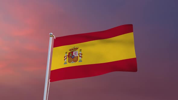 Flag Of Spain Waving