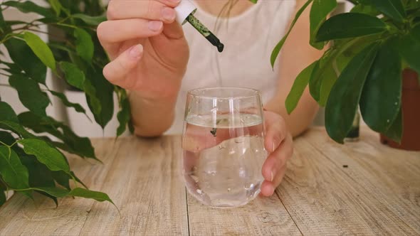 Liquid Chlorophyll in a Glass of Water