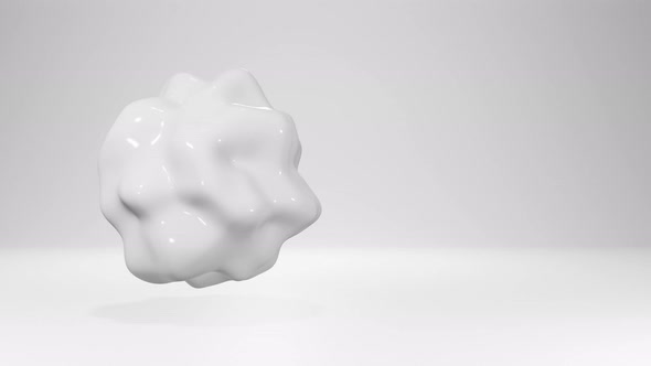 Deformation of a shiny white substance