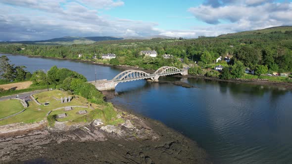 Our ladys road bridge Kenmare County Kerry Ireland drone aerial view