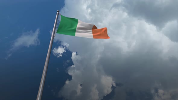 Ireland Flag Waving 4K