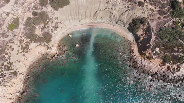 Aerial drone video from western Malta, Mgarr area, Fomm ir-Rih bay.