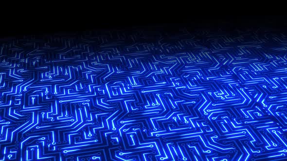  Abstract electronic blue circuit board Artificial intelligence 