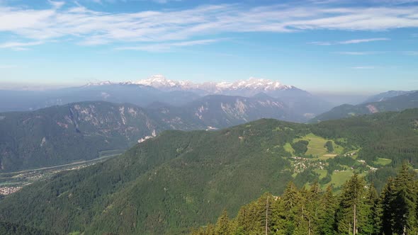 Mountains and hills on a summer day