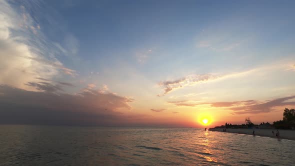 A Beautiful Sunset Sky Over the Sea