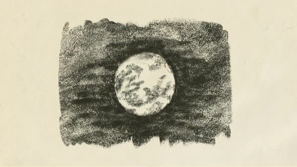 Moon phases in pencil
