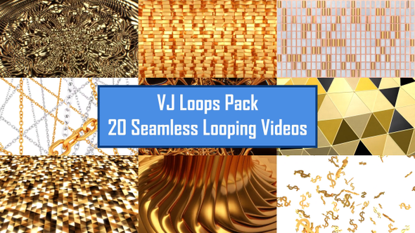 Beautiful Shiny Gold Metal Backgrounds VJ Loop Pack - 20 Loops