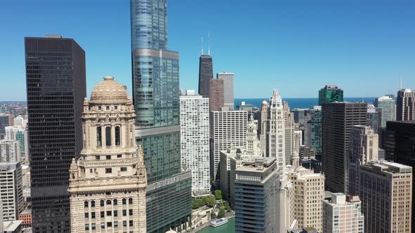 Flyover Downtown Chicago 