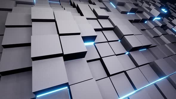 Movement Of The Square Digital Wall Background HD Loop