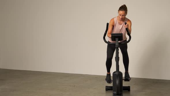 Woman Ending Exercise and Walks Out