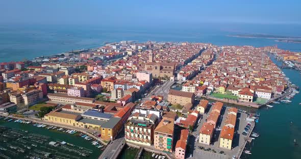 An Ancient Italian City Located on the Water of the Sea