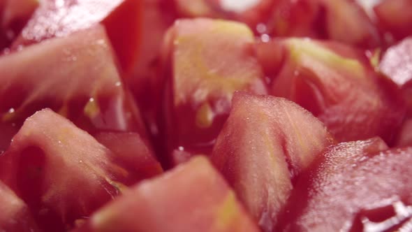 Sliced red ripe juicy tomato