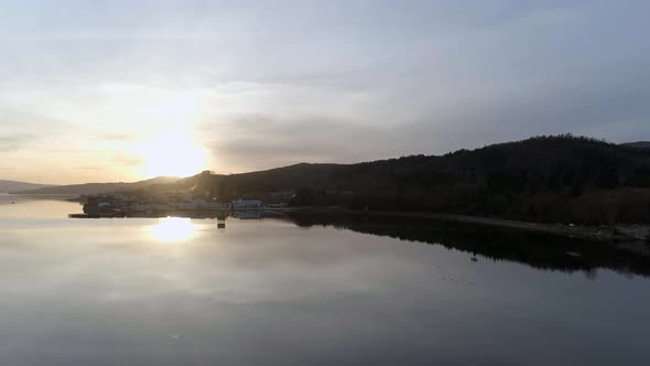 Oban a Loch Side Town in Scotland at Sunset