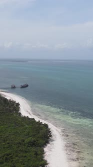 Vertical Video of the Ocean Near the Coast of Zanzibar Tanzania